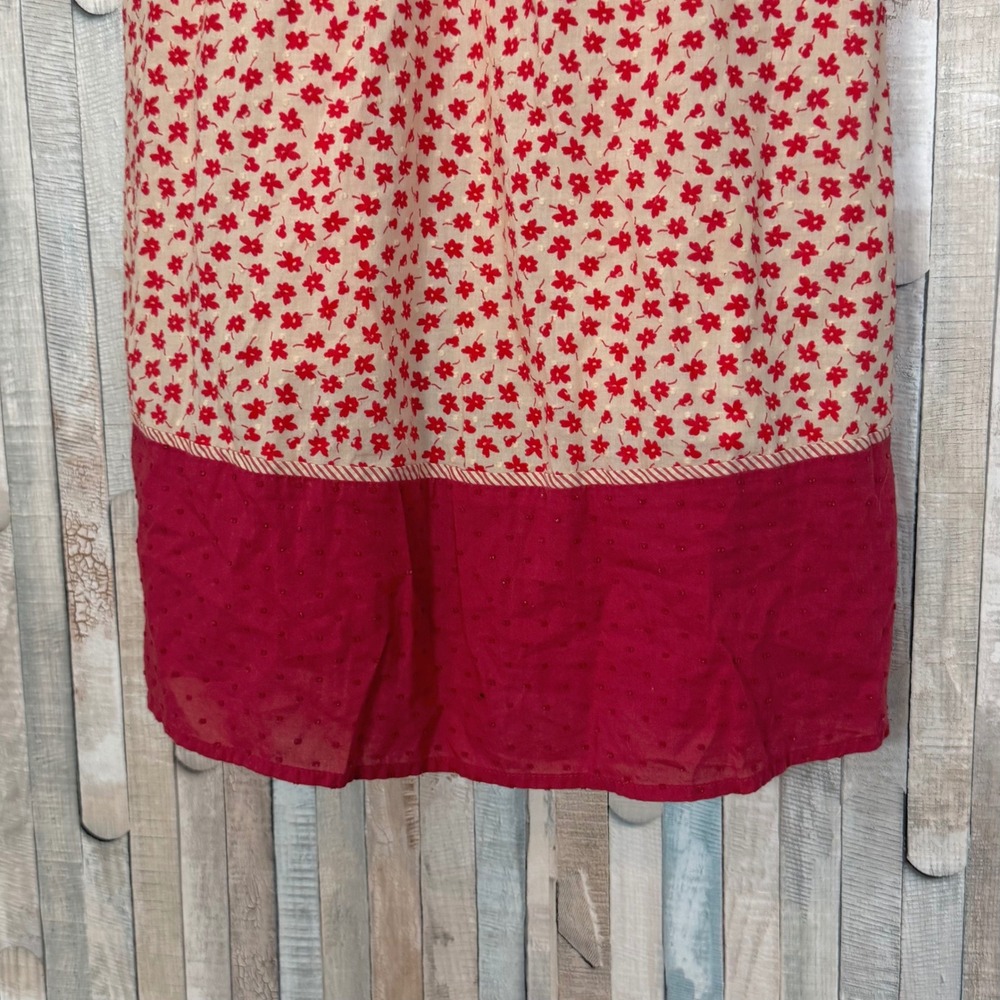 Anthropologie Ditsy Floral Cotton Mini Babydoll Dress Tie Shoulder Coquette  S - Picture 3 of 6
